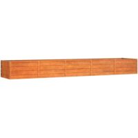 vidaXL Letto Rialzato da Giardino Ruggine 400x80x45 cm Acciaio Corten