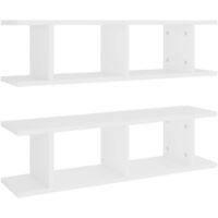 vidaXL Mensole a Parete 2 pz Bianco 75x18x20 cm in Multistrato