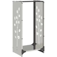 vidaXL Rastrelliera per Legna da Ardere 40x30x80 cm in Acciaio Inox