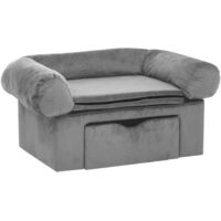 vidaXL Divano per Cani con Cassetto Grigio 75x50x38 cm in Peluche