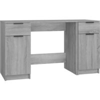 vidaXL Scrivania con Mobile Laterale Grigio Sonoma Legno Multistrato