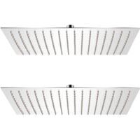 vidaXL Soffione per Doccia a Pioggia 2pz Acciaio Inossidabile 30x40cm