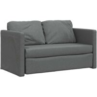 vidaXL Divano Letto da Terra 2 in 1 Grigio Scuro 112x174x55 cm Tessuto