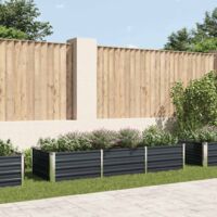 vidaXL Letto Rialzato Giardino Antracite 240x80x45 cm Acciaio Zincato