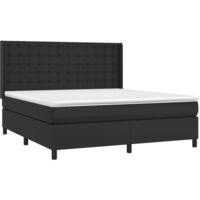 vidaXL Giroletto a Molle con Materasso Nero 180x200 cm in Similpelle