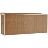 vidaXL Casetta da giardino a muro marrone 118x382x178 cm in acciaio zincato