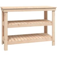 vidaXL Banco da Lavoro 110,5x50x80 cm in Legno Massello di Pino