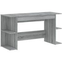 vidaXL Scrivania Grigio Sonoma 140x50x75 cm in Legno Multistrato