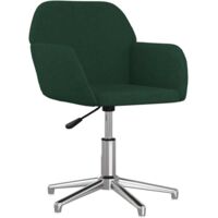 Sedia da Ufficio Girevole Verde Scuro in Tessuto vidaXL