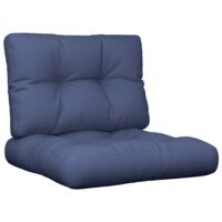 Cuscini per Pallet 2 pz Blu Marino in Tessuto vidaXL