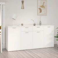 vidaXL Credenza Bianca 160x36x75 cm in Legno Multistrato