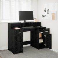 vidaXL Scrivania Rovere nero 120 x 55 x 91 cm Legno multistrato
