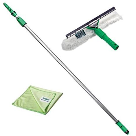 Unger Set per la pulizia delle finestre 1,25 m (incluso lavavetri, asta di prolunga, panno in microfibra, pulizia senza aliei) AK131