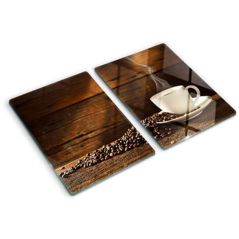 Protezione per piano cottura – Copertura vetro temperato - Tagliere vetro temperato – 2x40x52 cm - Une tasse de café