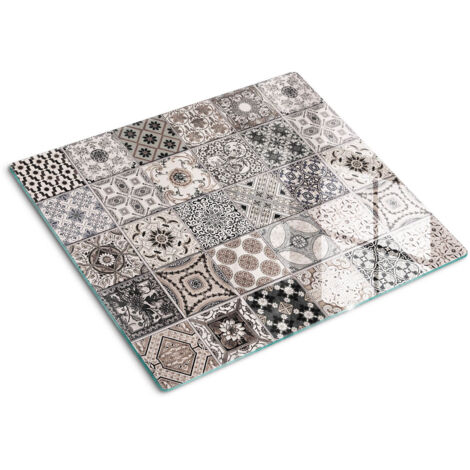 Protezione per piano cottura – Copertura vetro temperato - Tagliere vetro temperato – 60x52 cm - Carreaux de céramique