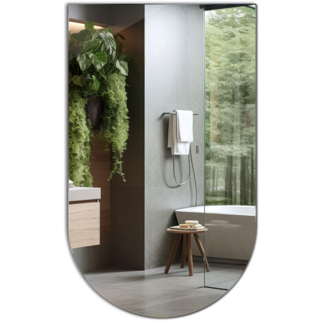 4 Specchi Da Parete Ad Arco Autoadesivi 30x30 Cm - TSKDKIT - Vetro HD Senza Cornice Per Bagno, Soggiorno - 2