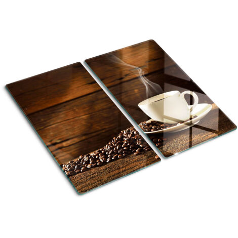 Protezione per piano cottura – Copertura vetro temperato - Tagliere vetro temperato – 2x30x52 cm - Une tasse de café