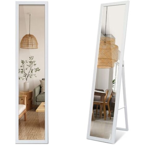 Specchio da Terra, Specchio a Figura Intera - Specchio - Specchio in una Cornice - (35 cm x 156 cm) - in una cornice bianca
