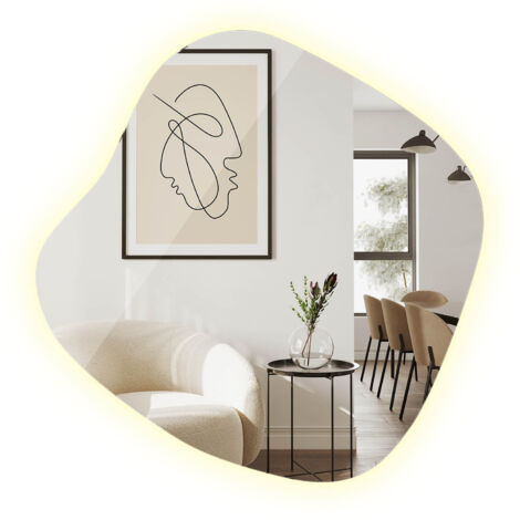 Specchio LED 4000K da Bagno Elegante con Montaggio a Parete - 48,3 x 47,9 cm - Design Moderno Luce Neutra Ideale per la tua Bagno