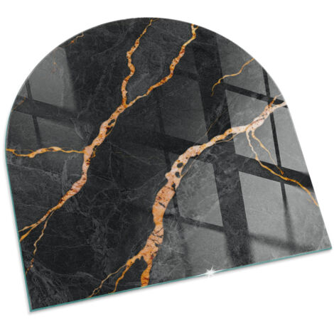 Piastra per Camino di Vetro Temperato Premium Design Elegante e Sicuro Protezione del Pavimento dal Calore Elegante marmo con venature 100x100 cm