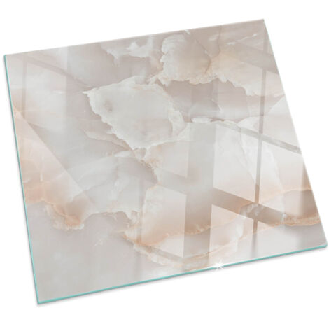 Vetro Decorativo Per Camino E Soggiorno Piastra In ESG Vetro Moderno Per Stufa A Legna Per Camino Motivo in pietra naturale Quadrato 50x50 cm