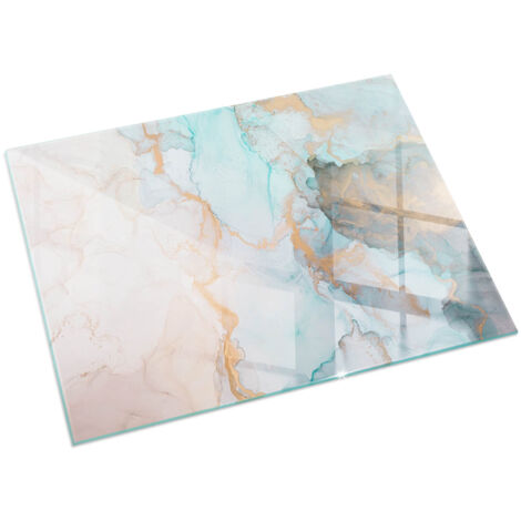 Piastra Per Camino Decorazione Per Pavimento In Vetro Per Camino Per Focolare Moderno per la legna Motivo astratto fluido 120x80 cm