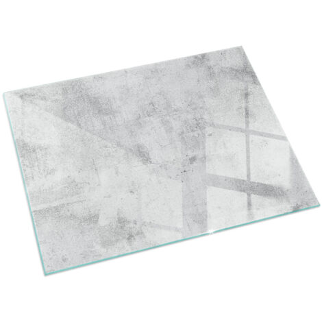 Vetro Temperato Resistente Al Calore Per Camino Protezione del Pavimento dal Calore Resistente a Scintille Texture in cemento grezzo 60x40 cm (1/5)