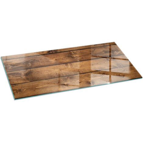 Vetro Temperato Resistente Al Calore Per Camino Protezione del Pavimento dal Calore Resistente a Scintille Assi di legno con venature 125x50 cm