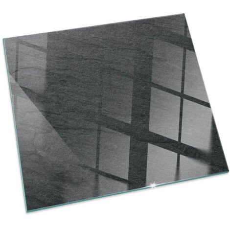 Vetro Decorativo Per Camino E Soggiorno Piastra In ESG Vetro Moderno Per Stufa A Legna Per Camino Struttura superficiale in pietra 50x50 cm (1/5)