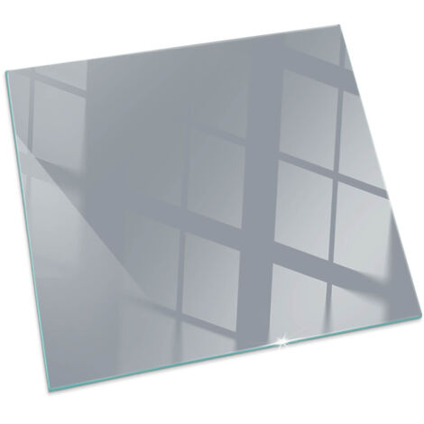 Vetro Decorativo Per Camino E Soggiorno Piastra In ESG Vetro Moderno Per Stufa A Legna Per Camino Colore grigio Quadrato 50x50 cm (1/5)