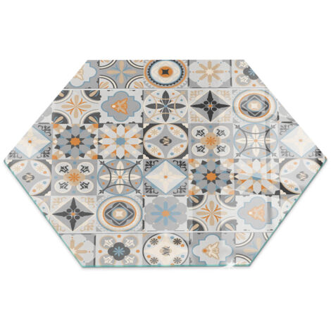 Vetro Temperato Resistente Al Calore Per Camino Protezione del Pavimento dal Calore Resistente a Scintille Motivo a mosaico su piastrelle h40 cm (1/5)