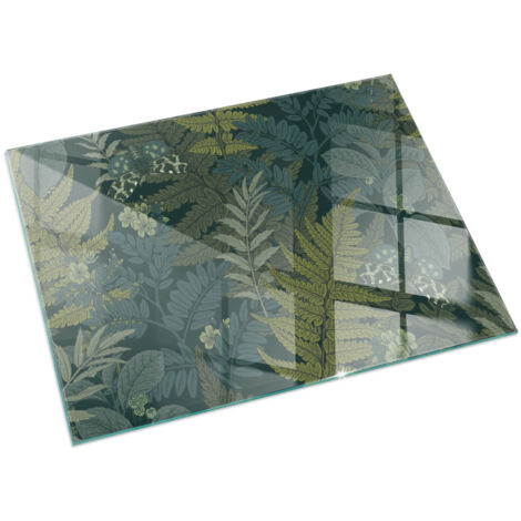Vetro Decorativo Per Camino E Soggiorno Piastra In ESG Vetro Moderno Per Stufa A Legna Per Camino Motivi floreali con farfalle 60x40 cm