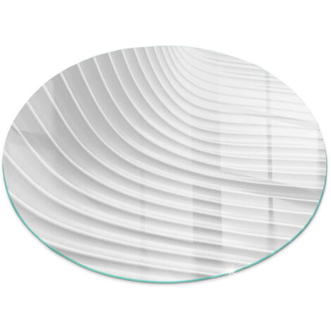 Piastra per Camino di Vetro Temperato Protezione per Caminetto dal Calore Resistente a Scintille e Graffi  Onde di linee delicate Rotondo fi 50 cm