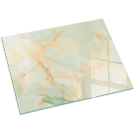 Piastra per Camino di Vetro Temperato Premium Design Elegante e Sicuro Protezione del Pavimento dal Calore Motivo marmorizzato astratto 80x60 cm