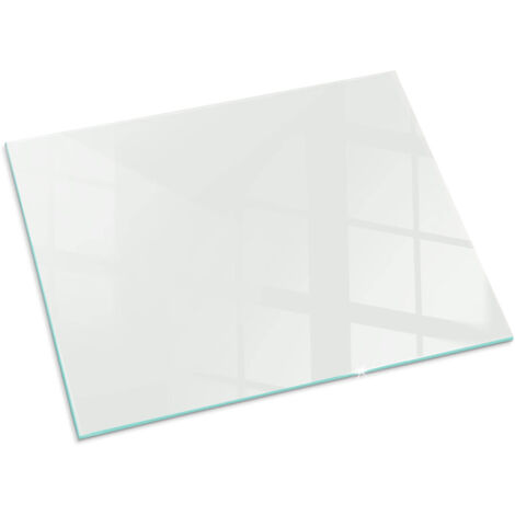 Piastra Decorativa in Vetro per Camino Vetro Resistente al Calore Protezione del Pavimento dal Calore Colore Avorio 80x60 cm (1/5)