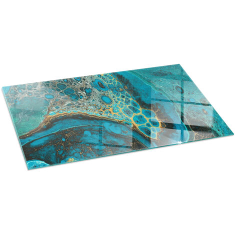Piastra Per Camino Decorazione Per Pavimento In Vetro Per Camino Per Focolare Moderno per la legna Motivo organico astratto 140x70 cm