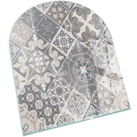 Protezione Pavimento Piastra In Vetro Temperato Per Camino Vetro Protettivo Resistente Per Camino Motivo decorativo a mosaico 80x70 cm