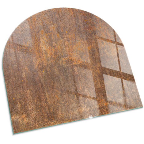 Vetro Decorativo Per Camino E Soggiorno Piastra In ESG Vetro Moderno Per Stufa A Legna Per Camino Struttura ruggine come sfondo 100x100 cm