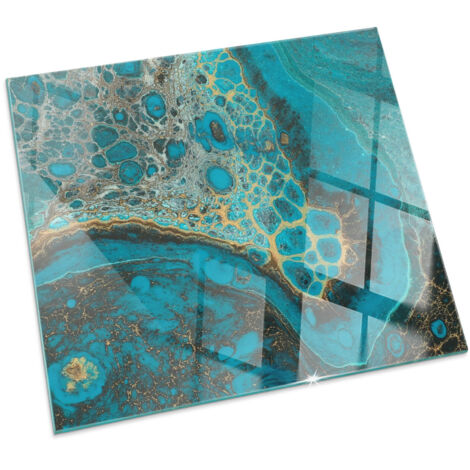 Vetro Temperato Resistente Al Calore Per Camino Protezione del Pavimento dal Calore Resistente a Scintille Motivo organico astratto Quadrato 60x60 cm (1/5)