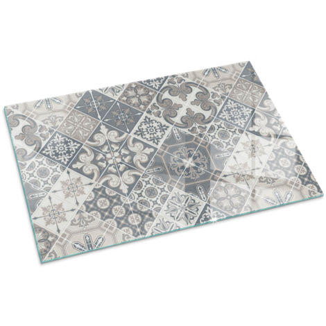 Vetro Temperato Resistente Al Calore Per Camino Protezione del Pavimento dal Calore Resistente a Scintille Motivo decorativo a mosaico 100x70 cm