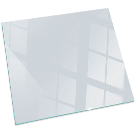 Vetro Temperato Resistente Al Calore Per Camino Protezione del Pavimento dal Calore Resistente a Scintille Colore Grigio chiaro Quadrato 50x50 cm (1/5)