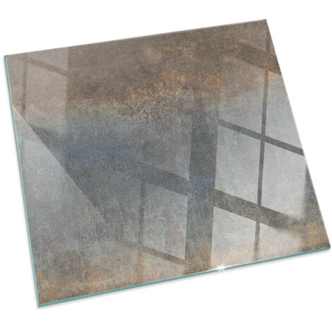 Piastra Protettiva In Vetro Con Grafica Decorativa Per Camino O Stufa Ideale Per Interni Moderni Motivo strutturale astratto Quadrato 50x50 cm