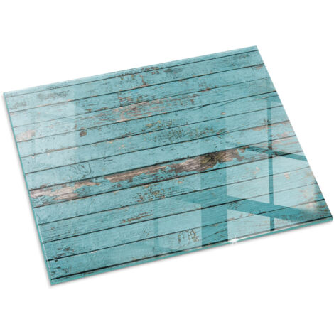 Piastra per Fondo Camino Eccellente Piastra Protezione da Scintille in Vetro di Sicurezza ESG Assi in stile rustico 80x60 cm