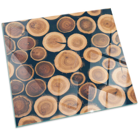 Vetro Temperato Resistente Al Calore Per Camino Protezione del Pavimento dal Calore Resistente a Scintille Motivo in legno Quadrato 50x50 cm (1/5)