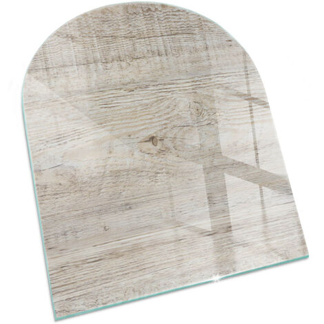 Vetro Temperato Resistente Al Calore Per Camino Protezione del Pavimento dal Calore Resistente a Scintille Struttura in legno chiaro 80x70 cm