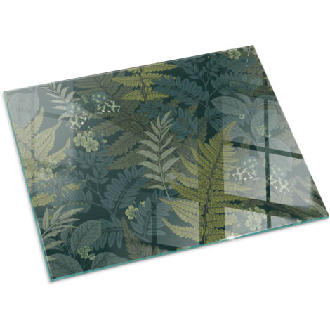 Piastra per Camino di Vetro Temperato Protezione per Caminetto dal Calore Resistente a Scintille e Graffi Motivi floreali con farfalle 80x60 cm