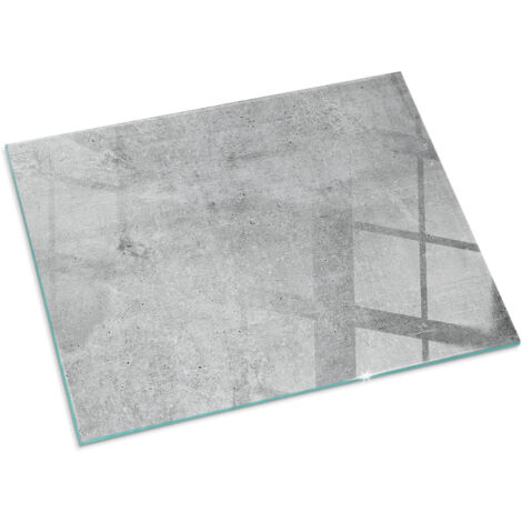Vetro Temperato Resistente Al Calore Per Camino Protezione del Pavimento dal Calore Resistente a Scintille Struttura in cemento grezzo 80x60 cm (1/5)