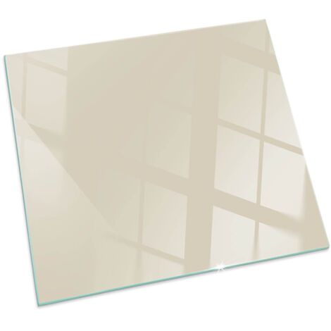 Vetro Temperato Resistente Al Calore Per Camino Protezione del Pavimento dal Calore Resistente a Scintille Colore Beige Quadrato 60x60 cm (1/5)