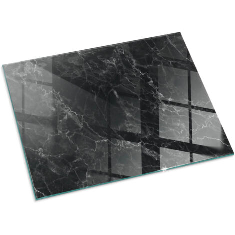 Vetro Temperato Resistente Al Calore Per Camino Protezione del Pavimento dal Calore Resistente a Scintille Motivo marmo elegante 80x60 cm (1/5)