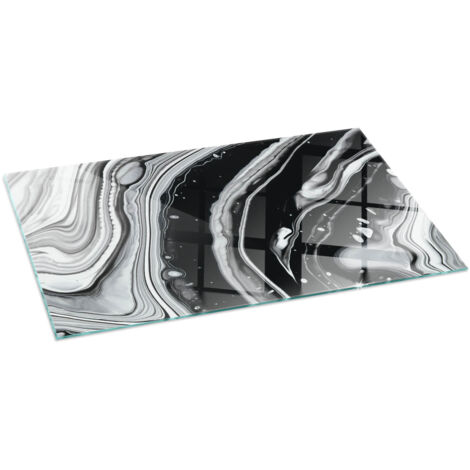Vetro Temperato Resistente Al Calore Per Camino Protezione del Pavimento dal Calore Resistente a Scintille Onde e linee astratte 100x50 cm (1/5)